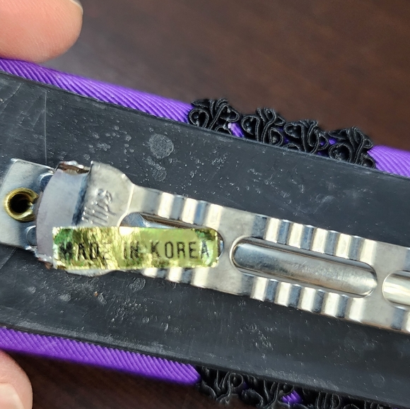 VINTAGE 1980s Purple Satin Hair Barrette Bow Statement Clip Glam Retro - Picture 4 of 4